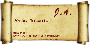 Jónás Antónia névjegykártya
